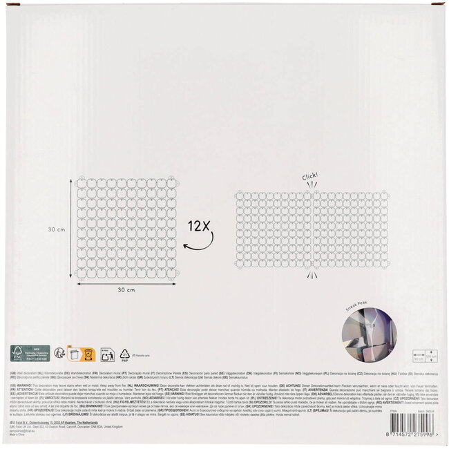 Bachdrop Shimmer Panel - Iridescent Sequins - 12 x 30x30cm