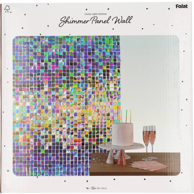Bachdrop Shimmer Panel - Iridescent Sequins - 12 x 30x30cm