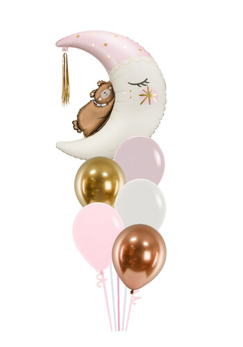 Baby Teddy On The Moon Pink Set 