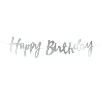 PartyDeco LetterBanner Happy Birthday - Zilver