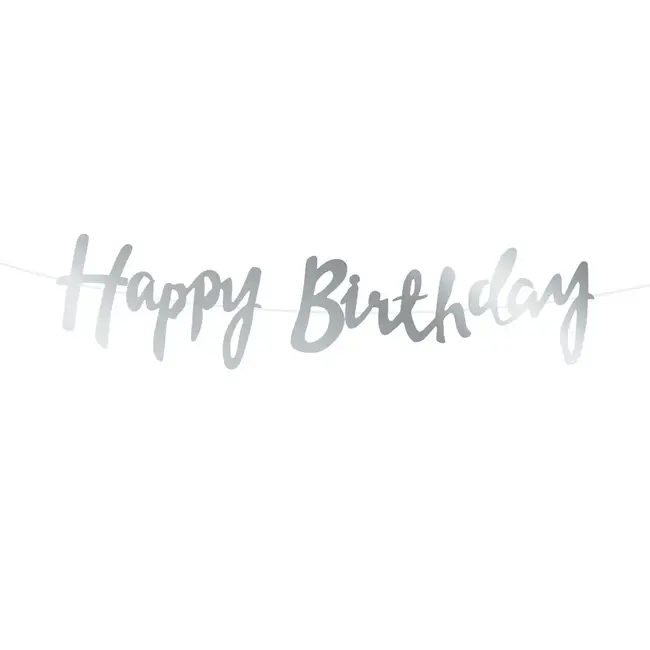 LetterBanner Happy Birthday - Zilver