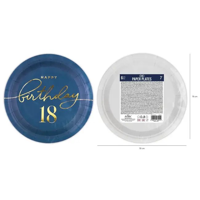 Bordjes Kings Blue 18 Birthday - 18cm - 6st