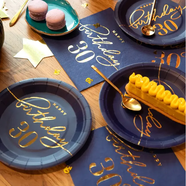 Bordjes Kings Blue 30 Birthday - 18cm - 6st