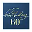 PartyPal Servetten Kings Blue 60 Birthday - 10st - 33x33cm