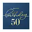 PartyPal Servetten Kings Blue 50 Birthday - 10st - 33x33cm