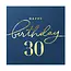 PartyPal Servetten Kings Blue 30 Birthday - 10st - 33x33cm