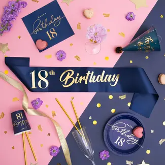 PartyPal Sjerp Kings Blue 18 Birthday - 10x160cm