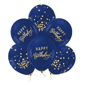 PartyPal Ballonnen Kings Blue Happy Birthday
