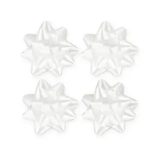 PartyPal Cadeau Strik - Mat Wit - 5cm - 4 st.