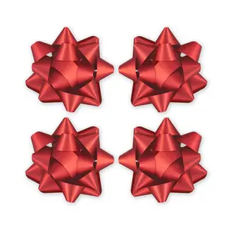 PartyPal Cadeau Strik - Mat Rood - 5cm - 4 st.