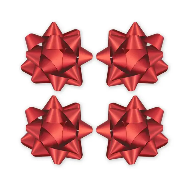 Cadeau Strik - Mat Rood - 5cm - 4 st.
