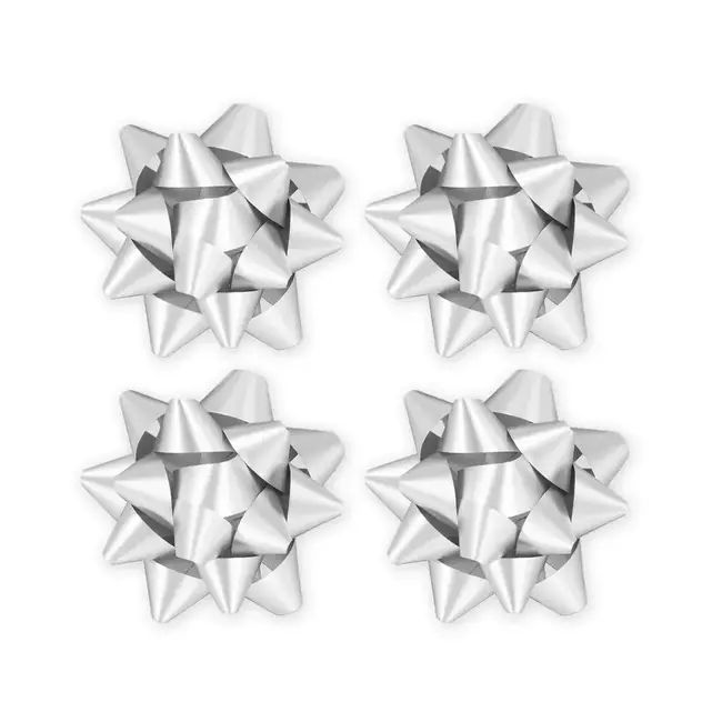 Cadeau Strik - Mat Zilver - 5cm - 4 st.