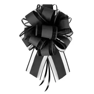 PartyPal Cadeau Strik Trekkoord - Zwart - 1st - 20x15,5cm