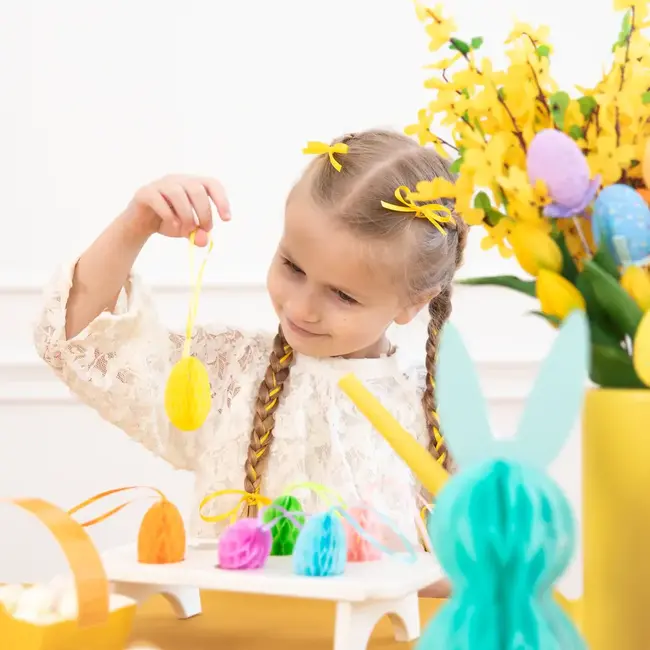 Paas Decoraties Honingraat Eieren - 4x6cm - 6 st.