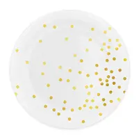 thumb-Witte Bordjes met Gouden Stippen - 6st - 18cm-1