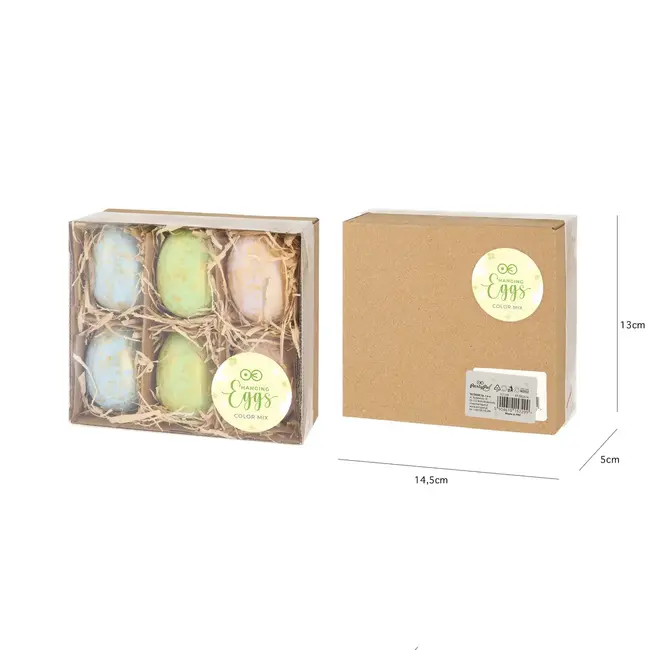 Paas Decoraties Pastel Eitjes - 4x6cm - 6 st.