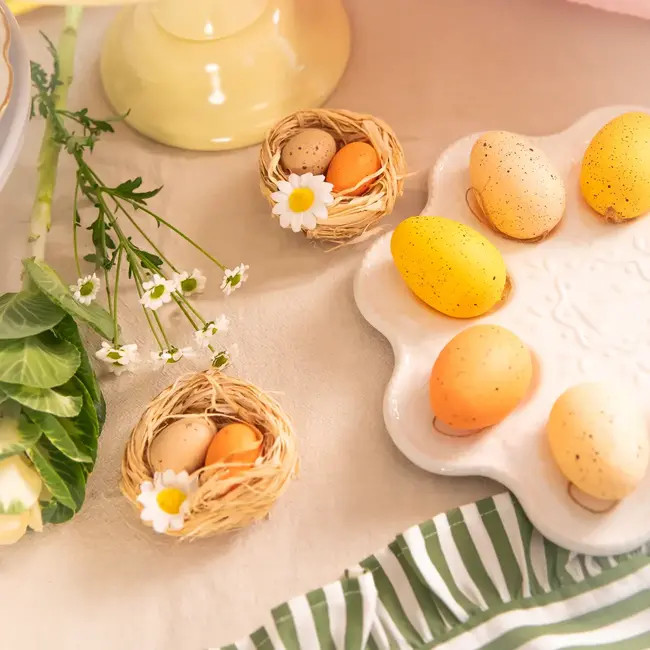 Paas Decoratie Vogelnestjes met Eitjes - 2 st
