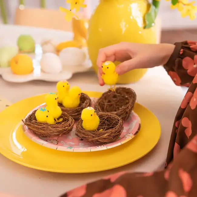 Paas Decoratie Vogelnestjes - 4 st - 7,5cm