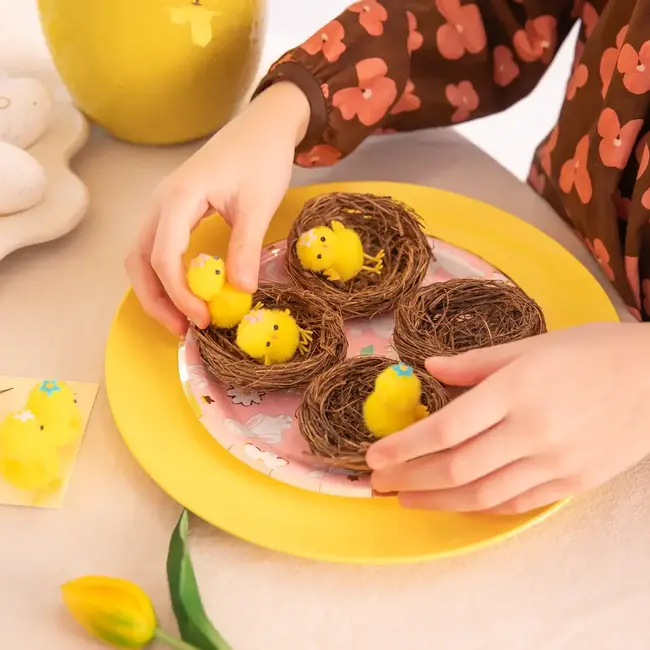 Paas Decoratie Vogelnestjes - 4 st - 7,5cm