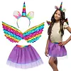 Boland Set Eenhoorn Regenboog - Diadeem, Vleugels en Tutu