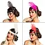 Boland Hoofdband Charleston met Veer - 4 Kleuren