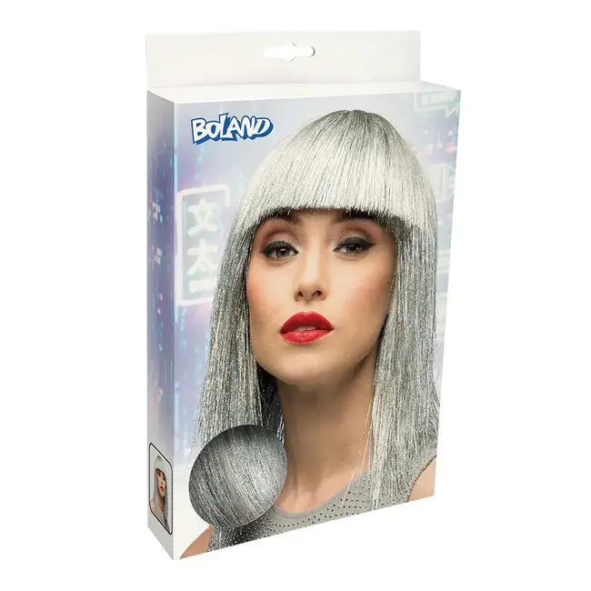 Pruik Crazy - Zilver