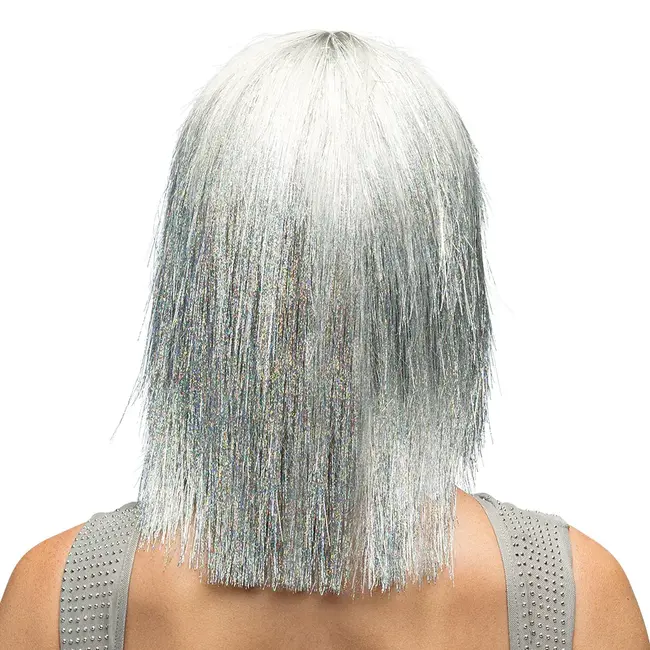 Pruik Crazy - Zilver