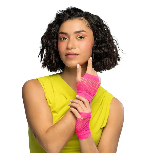 Handschoenen pols New York - Neon Roze