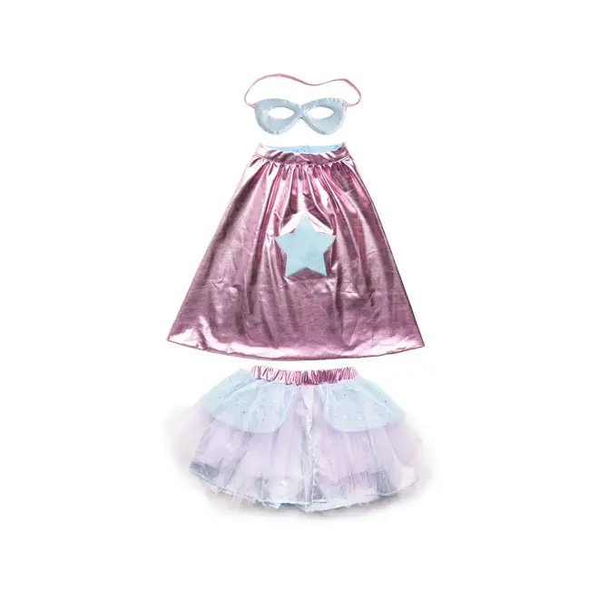 Super-duper tutu/cape/masker, Pink & Ligth Blue