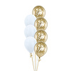 Sempertex Staander Gold & White met leeftijd - 7 Heliumballonnen