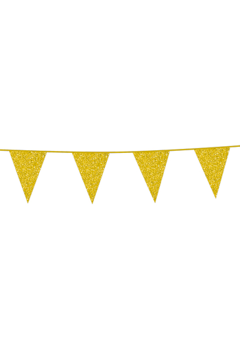 Sparkling Gold Glitter Vlaggenlijn - 6 meter - 20x30cm 