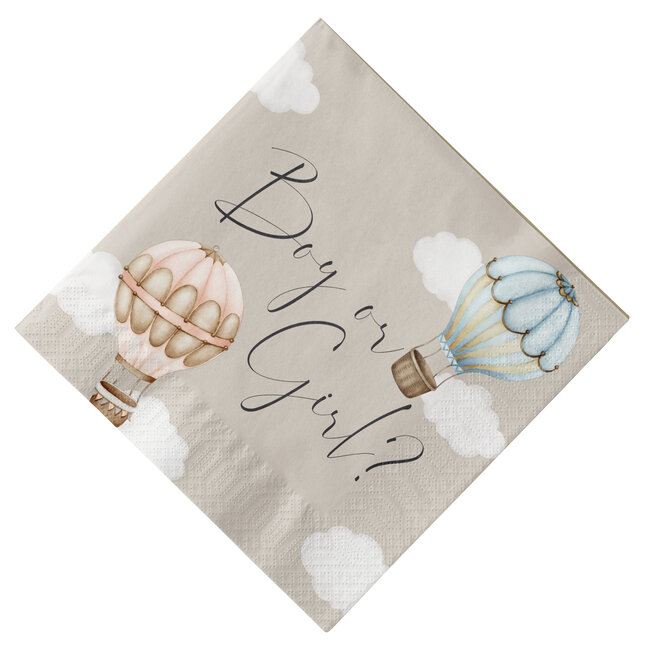 Gender Reveal - Servetten Baby Balloons - 20st - 33cm