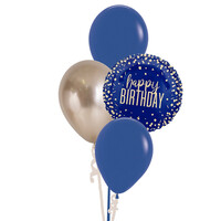 Happy Bday Navy Confetti Set