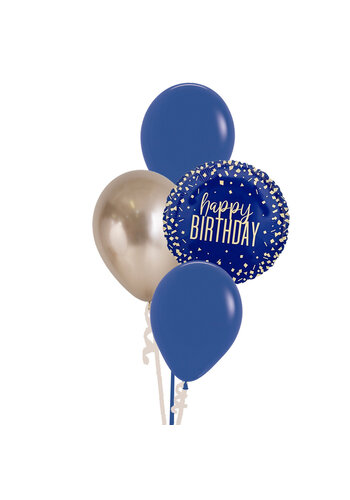 Happy Bday Navy Confetti Set 