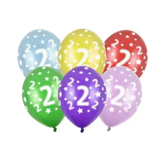 Strong Balloons Helium Ballon Stars A-round 2 jaar - 6 kleuren (28cm)