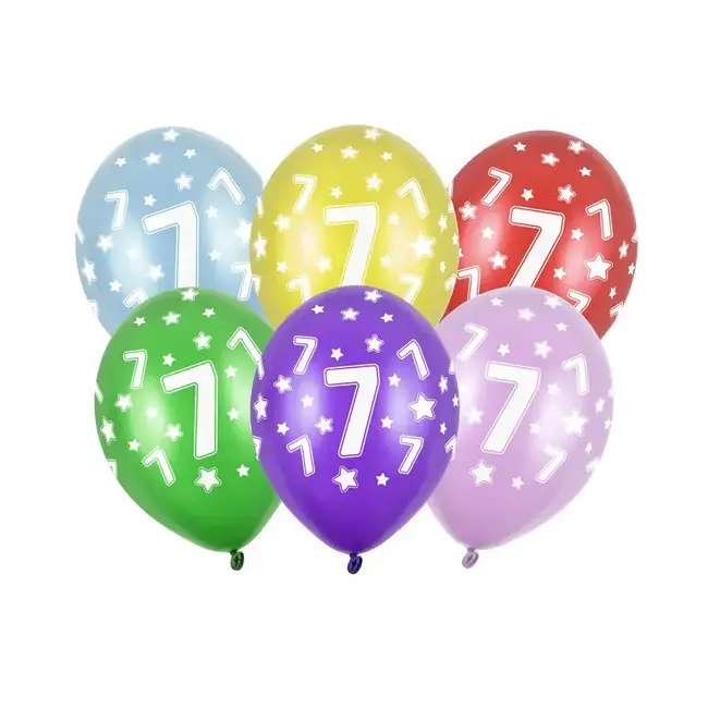 Helium Ballon Stars A-round 7 jaar - 6 kleuren (28cm)