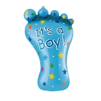 PartyPal Folieballon Foot Baby Boy - 45x79cm