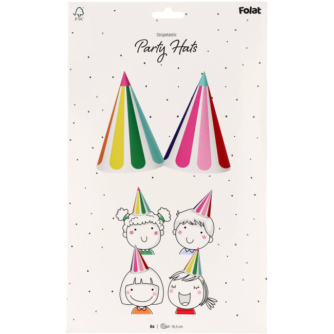Feesthoedjes - Stripetastic - 6 stuks