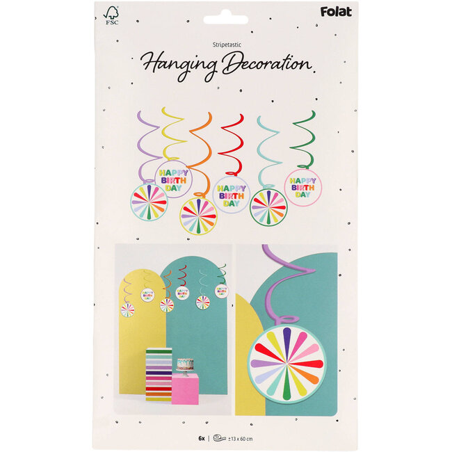 Hangdecoratie - Stripetastic - 6 stuks