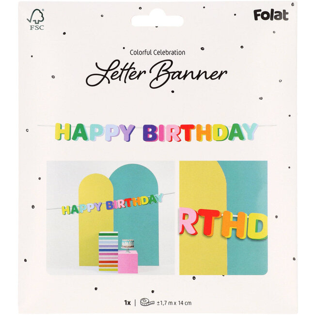 Letterslinger - "HAPPY BIRTHDAY" - Stripetastic - 1,7 m