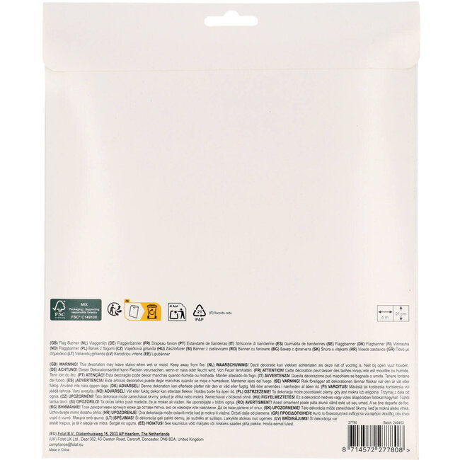 Vlaggenlijn - Papier - Stripetastic - 6 mtr