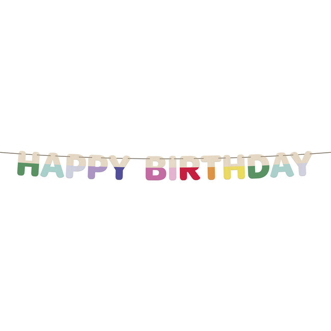 Letterslinger - Hout - "HAPPY BIRTHDAY" - Stripetastic - 4 mtr