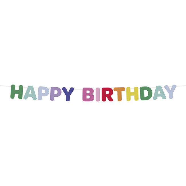 Letterslinger - Vilt - "HAPPY BIRTHDAY" - Stripetastic - 4 mtr