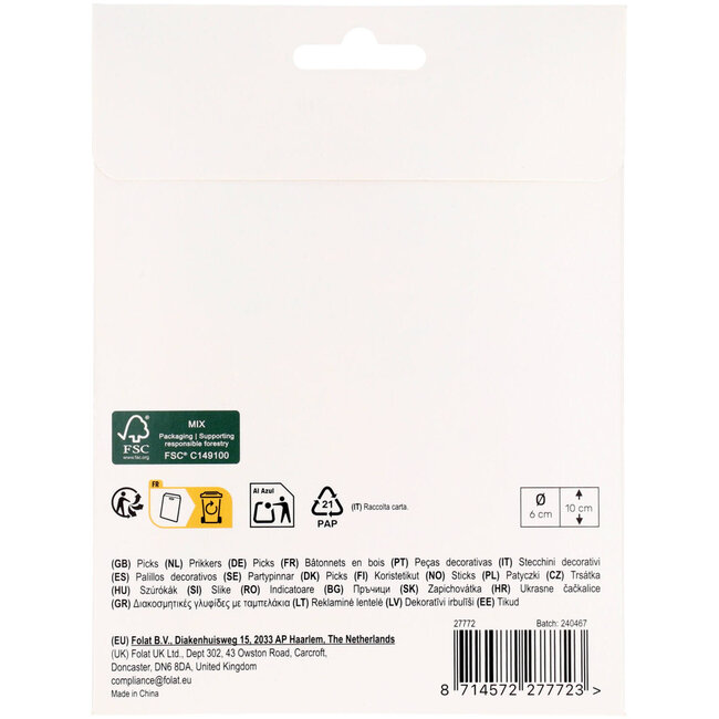 Prikkers Waaier - Stripetastic - 10 stuks