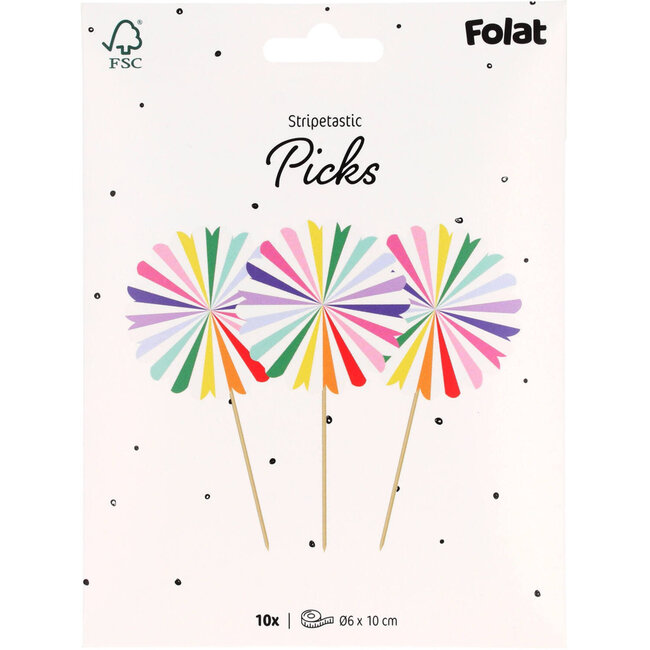 Prikkers Waaier - Stripetastic - 10 stuks