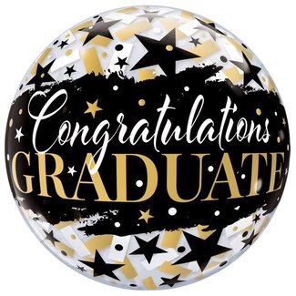 Qualatex Bubble Graduate Black Stars