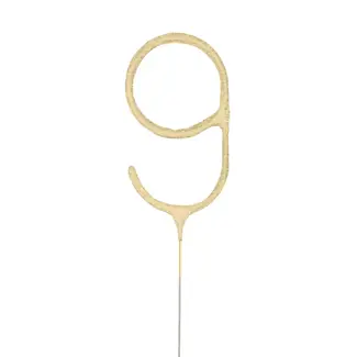 PartyPal Sterretje Cijfer 9 - Goud