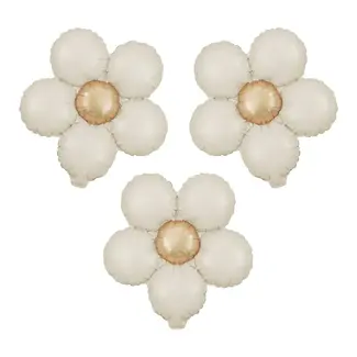 PartyPal Folieballon Bloem Crème - 45cm - 3 st.