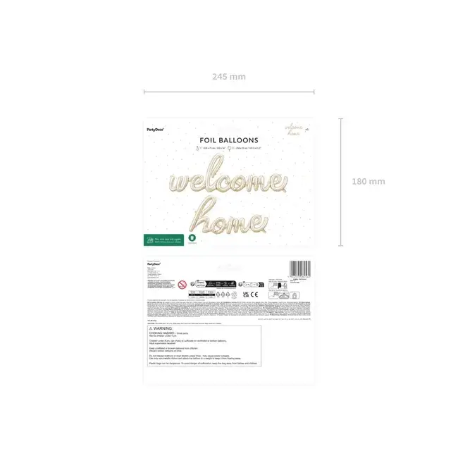 Folieballon Welcome Home - 335x71 cm - Cappuccino
