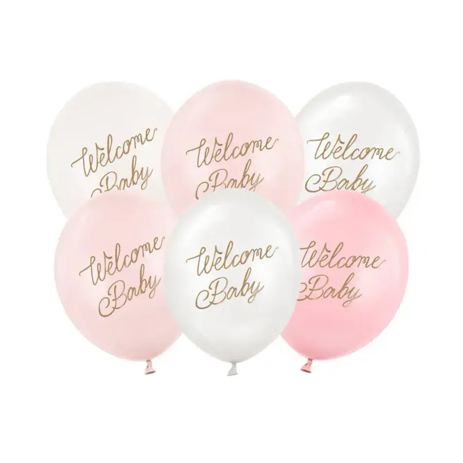 Ballonnen Welcome Baby - Nude & Pink - 30 cm-1
